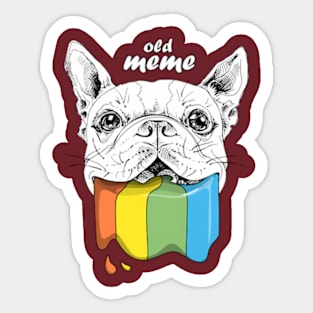 Old meme Smiling Boston Terrier dog Sticker